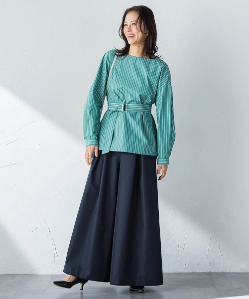 LAUTREAMONT(ロートレアモン)の「スーパーワイドチノパンツ≪花粉防止/撥水≫(チノパンツ・レディース・ネイビー/ベージュ・9号/7号)」の7枚目の写真