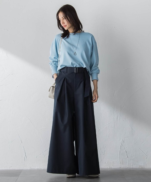LAUTREAMONT(ロートレアモン)の「スーパーワイドチノパンツ≪花粉防止/撥水≫(チノパンツ・レディース・ネイビー/ベージュ・9号/7号)」の3枚目の写真