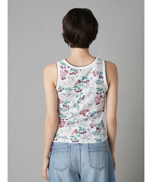 LILY BROWN（リリーブラウン）の「【LILY BROWN×KEITA MARUYAMA】ボタニカルチェリーロゴタンク（タンクトップ・レディース・ネイビー/ホワイト/ブルー・F）」の17枚目の写真