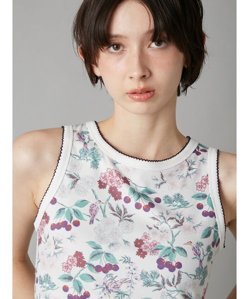 LILY BROWN（リリーブラウン）の「【LILY BROWN×KEITA MARUYAMA】ボタニカルチェリーロゴタンク（タンクトップ・レディース・ネイビー/ホワイト/ブルー・F）」の19枚目の写真