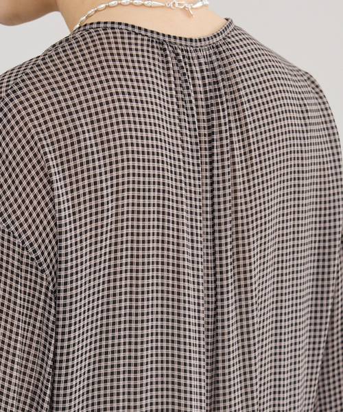 IENA(イエナ)の「チェックスキッパーフレアワンピース(ワンピース・レディース・ブラック系その他・36/38)」の9枚目の写真