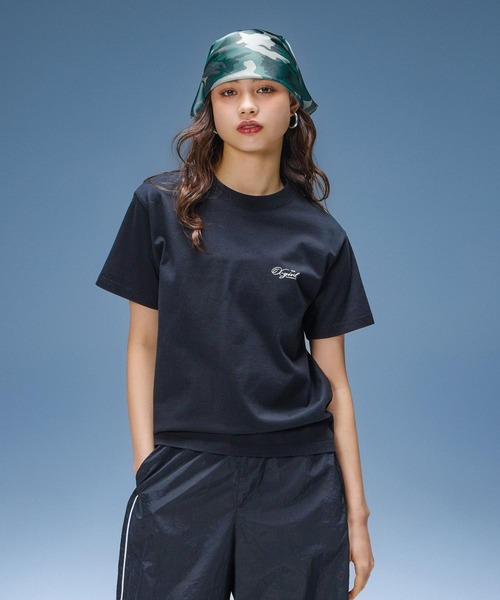 X-girl(エックスガール)の「SCRIPT LOGO SCARF(バンダナ/スカーフ・レディース・ブラック/カモフラージュ・ONE SIZE)」の16枚目の写真