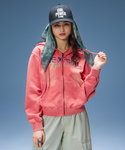 X-girl(エックスガール)の「SCRIPT LOGO SCARF(バンダナ/スカーフ・レディース・ブラック/カモフラージュ・ONE SIZE)」の19枚目の写真