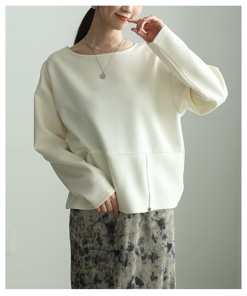 Sawa a la mode(サワアラモード)の「フロントファスナー2WAYプルオーバー(Tシャツ/カットソー・レディース・オフホワイト/チャコールグレー/ブラック・FREE)」の14枚目の写真