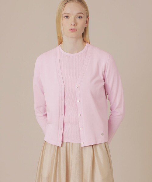 MACKINTOSH LONDON（マッキントッシュ ロンドン）の「ハイツイストコットンニットカーディガン（カーディガン/ボレロ・レディース・ブラック/イエロー/パープル系その他/ホワイト系その他・38/40）」の3枚目の写真