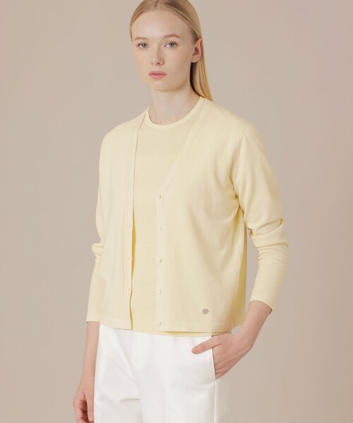 MACKINTOSH LONDON（マッキントッシュ ロンドン）の「ハイツイストコットンニットカーディガン（カーディガン/ボレロ・レディース・ブラック/イエロー/パープル系その他/ホワイト系その他・38/40）」の4枚目の写真