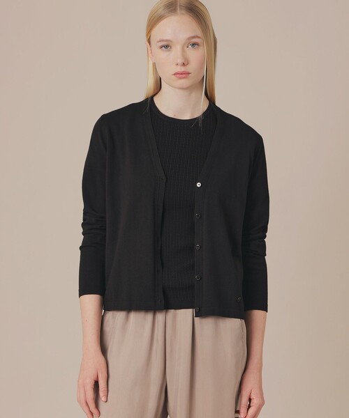 MACKINTOSH LONDON（マッキントッシュ ロンドン）の「ハイツイストコットンニットカーディガン（カーディガン/ボレロ・レディース・ブラック/イエロー/パープル系その他/ホワイト系その他・38/40）」の2枚目の写真