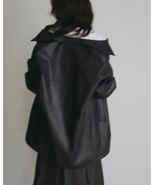 anuke(アンヌーク)の「Ecoleather Over Jacket(テーラードジャケット・レディース・ブラウン/ブラック・38inch/36inch)」の6枚目の写真