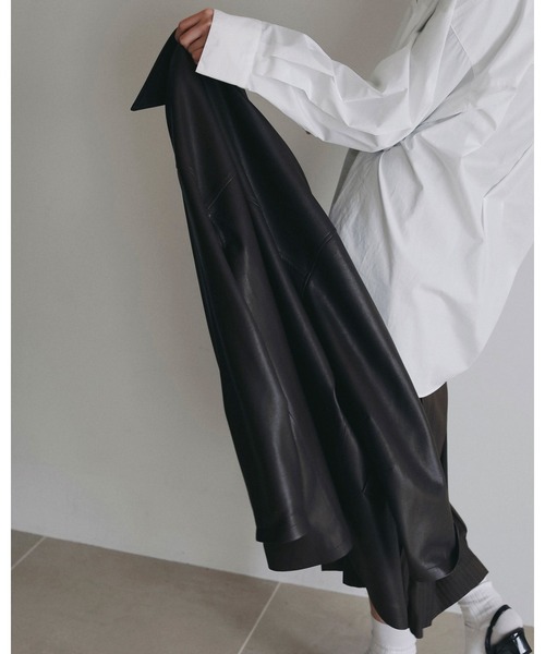 anuke(アンヌーク)の「Ecoleather Over Jacket(テーラードジャケット・レディース・ブラウン/ブラック・38inch/36inch)」の8枚目の写真