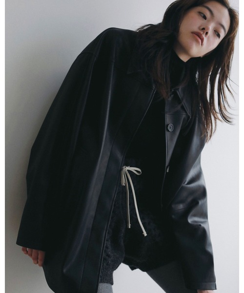 anuke(アンヌーク)の「Ecoleather Over Jacket(テーラードジャケット・レディース・ブラウン/ブラック・38inch/36inch)」の9枚目の写真