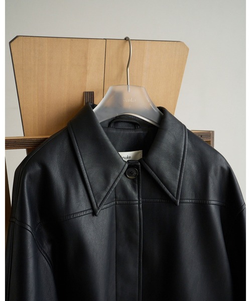 anuke(アンヌーク)の「Ecoleather Over Jacket(テーラードジャケット・レディース・ブラウン/ブラック・38inch/36inch)」の10枚目の写真