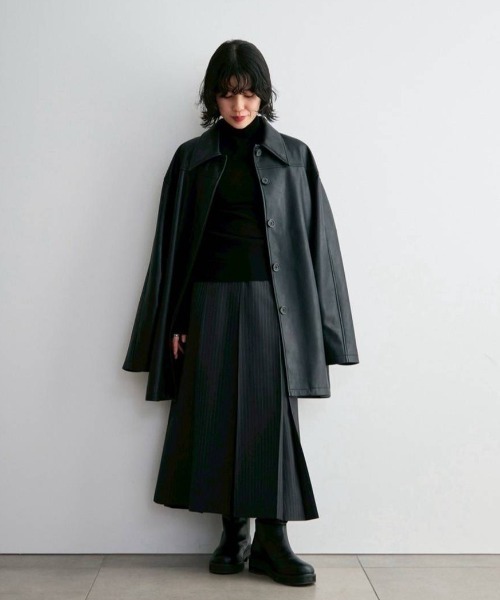 anuke（アンヌーク）の「Ecoleather Over Jacket（テーラードジャケット・レディース・ブラウン/ブラック・38inch/36inch）」の14枚目の写真