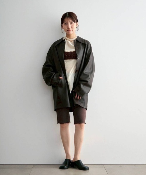 anuke（アンヌーク）の「Ecoleather Over Jacket（テーラードジャケット・レディース・ブラウン/ブラック・38inch/36inch）」の15枚目の写真
