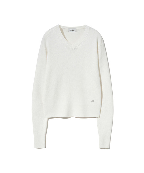 COSTUME O’CLOCK(コスチュームオクロック)の「ベーシックVネックリブニット 10カラー COWKT001(ニット/セーター・レディース・ブラック/ネイビー/グレー/レッド/アイボリー/ダークグレー/モカ/ベビーピンク/パープル/ミント・SMALL/MEDIUM)」の2枚目の写真
