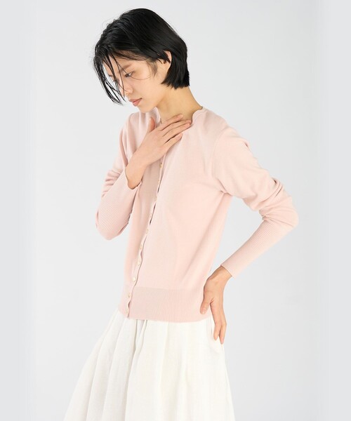 agnes b.(アニエスベー)の「コットン ニット 長袖 カーディガンプレッション "Snapy"(カーディガン/ボレロ・レディース・ピンク系その他・3/2/1)」の3枚目の写真
