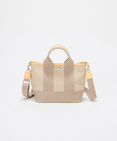 Breath TOPKAPI(ブレストプカピ)の「【Breath TOPKAPI】【26SS新色】SCOTCH GRAIN スコッチグレイン ネオレザー ミニ トートバッグ SS(ショルダー付き)(トートバッグ・レディース・グレー/ベージュ系その他2・FREE)」の2枚目の写真