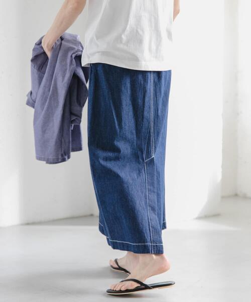 FORK&SPOON（フォークアンドスプーン）の「FORK&SPOON　綿麻デニムスカート（スカート・レディース・ワンウォッシュ/ブルー系その他・1/2）」の5枚目の写真