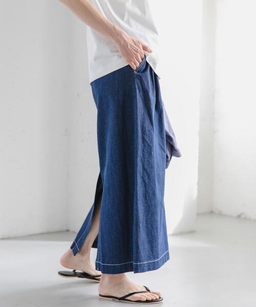 FORK&SPOON（フォークアンドスプーン）の「FORK&SPOON　綿麻デニムスカート（スカート・レディース・ワンウォッシュ/ブルー系その他・1/2）」の8枚目の写真