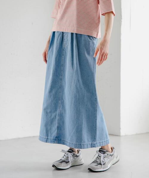 FORK&SPOON（フォークアンドスプーン）の「FORK&SPOON　綿麻デニムスカート（スカート・レディース・ワンウォッシュ/ブルー系その他・1/2）」の19枚目の写真