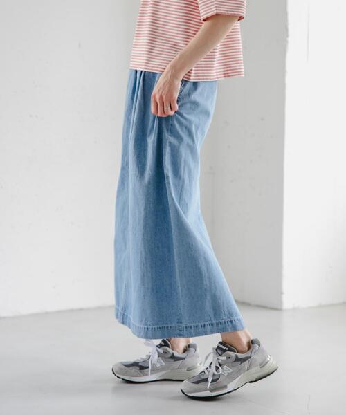 FORK&SPOON（フォークアンドスプーン）の「FORK&SPOON　綿麻デニムスカート（スカート・レディース・ワンウォッシュ/ブルー系その他・1/2）」の20枚目の写真