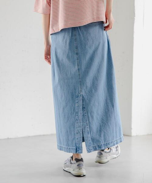 FORK&SPOON（フォークアンドスプーン）の「FORK&SPOON　綿麻デニムスカート（スカート・レディース・ワンウォッシュ/ブルー系その他・1/2）」の21枚目の写真