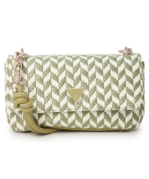 Guess(ゲス)の「TESSI FLAP SHOULDER BAG ショルダーバッグ(ハンドバッグ・レディース・ホワイト×ピンク/ブラック系その他/ホワイト×グリーン/ブラウン・ONE SIZE)」の2枚目の写真