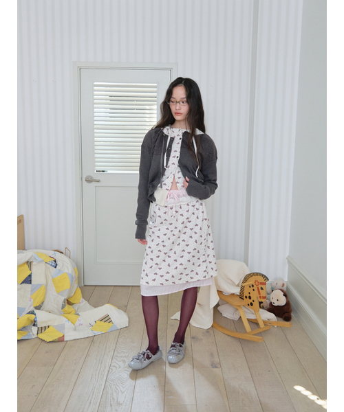 MUWM(ムウム)の「ダブルレイヤースカート Double Layer Skirts (クリーム)(スカート・レディース・Cream・OS)」の2枚目の写真