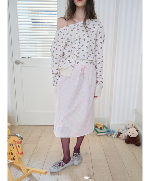MUWM(ムウム)の「ダブルレイヤースカート Double Layer Skirts (クリーム)(スカート・レディース・Cream・OS)」の8枚目の写真