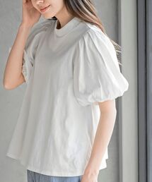 rps（アールピーエス）の「スタンドカラーパフスリーブＴ（Tシャツ/カットソー）」