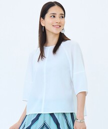 ラスティックメッシュラグランスリーブ ブラウス