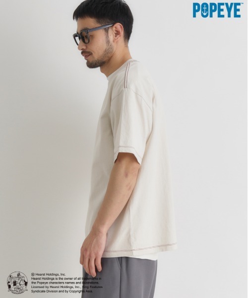 Right-on（ライトオン）の「【POPEYE】グラフィックプリントTシャツ (ヴィンテージ風 / 立体感 / 柔らかい素材)（Tシャツ/カットソー・メンズ・オフホワイト/ブラック/ダークグレー・S/M/L/XL）」の12枚目の写真