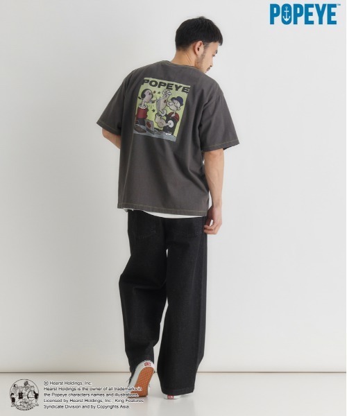 Right-on（ライトオン）の「【POPEYE】グラフィックプリントTシャツ (ヴィンテージ風 / 立体感 / 柔らかい素材)（Tシャツ/カットソー・メンズ・オフホワイト/ブラック/ダークグレー・S/M/L/XL）」の15枚目の写真