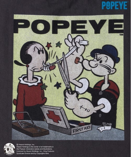Right-on（ライトオン）の「【POPEYE】グラフィックプリントTシャツ (ヴィンテージ風 / 立体感 / 柔らかい素材)（Tシャツ/カットソー・メンズ・オフホワイト/ブラック/ダークグレー・S/M/L/XL）」の20枚目の写真