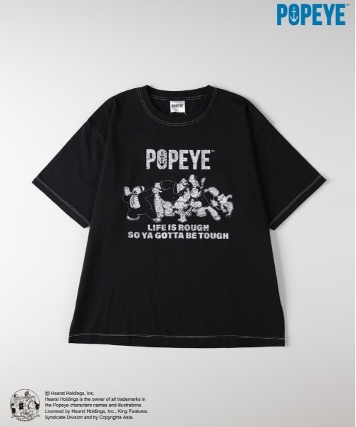 Right-on（ライトオン）の「【POPEYE】グラフィックプリントTシャツ (ヴィンテージ風 / 立体感 / 柔らかい素材)（Tシャツ/カットソー・メンズ・オフホワイト/ブラック/ダークグレー・S/M/L/XL）」の21枚目の写真