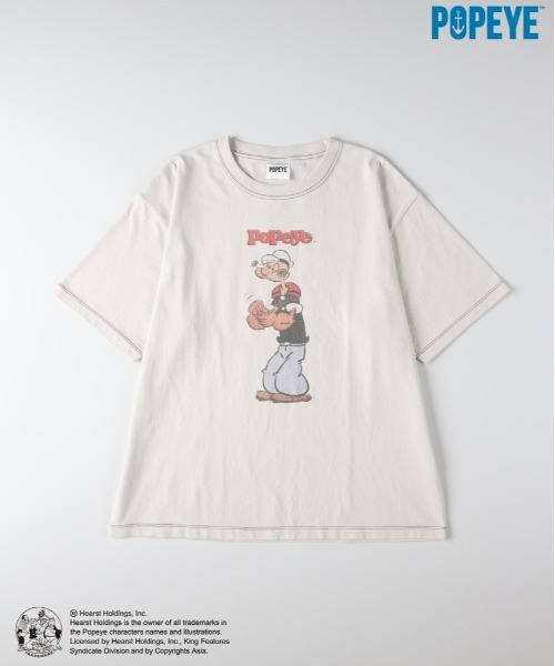 Right-on（ライトオン）の「【POPEYE】グラフィックプリントTシャツ (ヴィンテージ風 / 立体感 / 柔らかい素材)（Tシャツ/カットソー・メンズ・オフホワイト/ブラック/ダークグレー・S/M/L/XL）」の4枚目の写真