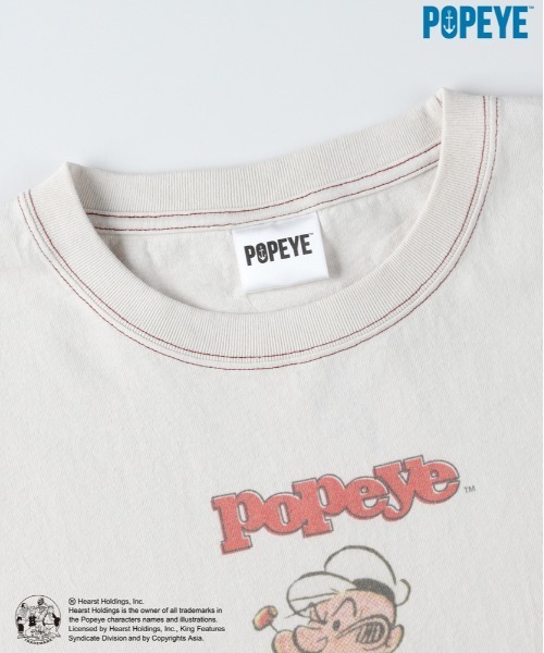 Right-on（ライトオン）の「【POPEYE】グラフィックプリントTシャツ (ヴィンテージ風 / 立体感 / 柔らかい素材)（Tシャツ/カットソー・メンズ・オフホワイト/ブラック/ダークグレー・S/M/L/XL）」の7枚目の写真