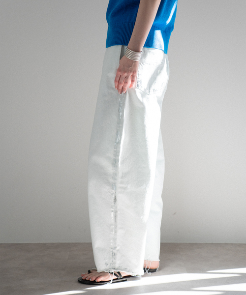 CALMER(カルメール)の「12OZ DENIM PANTS / 12オンス箔デニムパンツ(デニムパンツ・レディース・ネイビー/サックスブルー・1/2)」の3枚目の写真