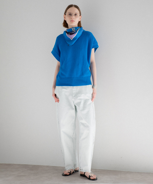 CALMER(カルメール)の「12OZ DENIM PANTS / 12オンス箔デニムパンツ(デニムパンツ・レディース・ネイビー/サックスブルー・1/2)」の5枚目の写真