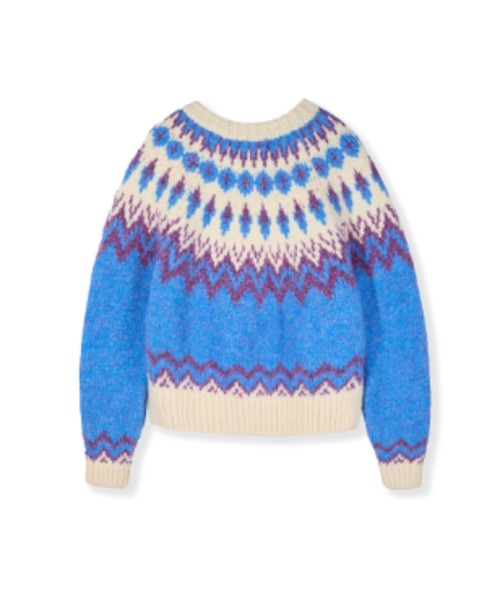 GREEN BUTTER（グリーンバター）の「BOUCLE NORDIC CARDIGAN（カーディガン/ボレロ・レディース・ライトブルー/レッド・FREE）」の11枚目の写真