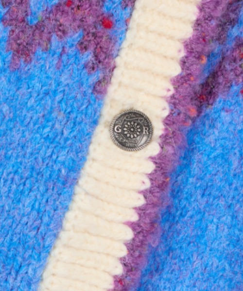 GREEN BUTTER（グリーンバター）の「BOUCLE NORDIC CARDIGAN（カーディガン/ボレロ・レディース・ライトブルー/レッド・FREE）」の13枚目の写真