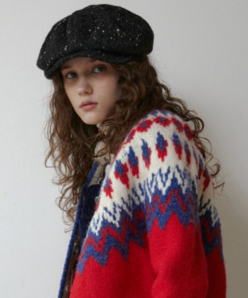 GREEN BUTTER（グリーンバター）の「BOUCLE NORDIC CARDIGAN（カーディガン/ボレロ・レディース・ライトブルー/レッド・FREE）」の20枚目の写真