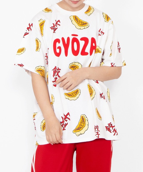 PUNYUS（プニュズ）の「【新サイズ】フード総柄Ｔシャツ(GYOZA）（Tシャツ/カットソー・レディース・レッド系その他・1/2/3/4/5）」の10枚目の写真