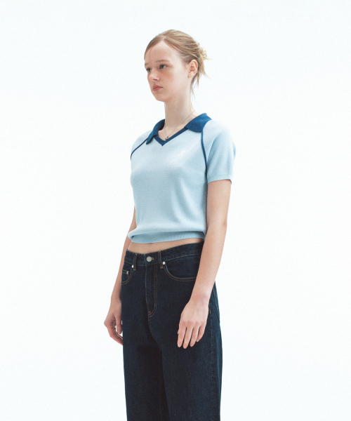 Rest&Recreation（レストアンドレクリエーション）の「V-NECK COLLAR KNIT TOP - SKY BLUE（ニット/セーター・レディース・その他・ONE）」の6枚目の写真
