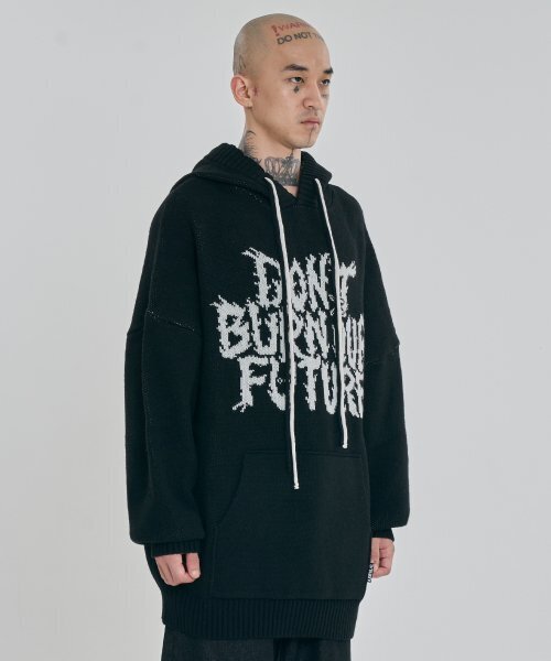 AJOBYAJO（アジョバイアジョ）の「[PBA] DBOF ウールニットパーカー [BLACK]（ニット/セーター・レディース・その他・S/L/M）」の3枚目の写真