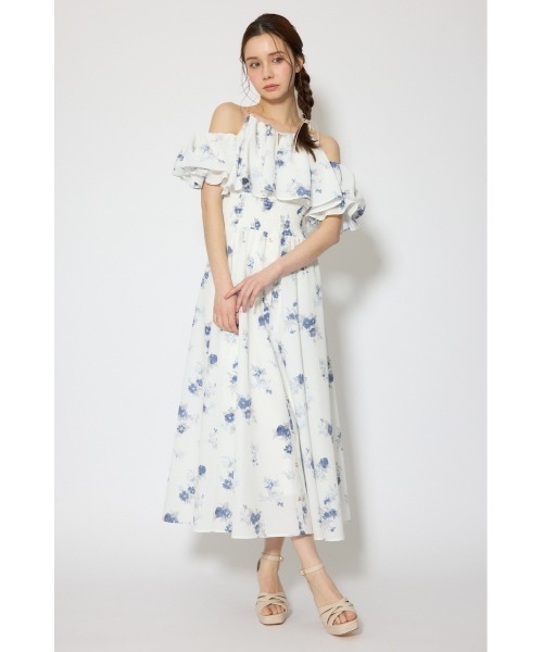 rienda（リエンダ）の「ウエストシャーリング2WAYフレアワンピース 春服 夏服（ワンピース・レディース・ホワイト/ブラウン・SMALL/MEDIUM）」の3枚目の写真