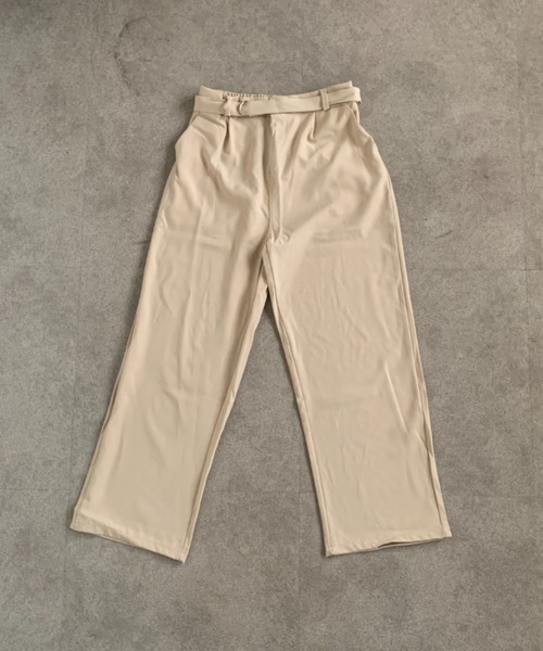 link lot(リンクロット)の「【2点セット】ベルト付きバックゴムトロミワイドスラックス(スラックス・メンズ・ブラック/アイボリー・M/L)」の11枚目の写真