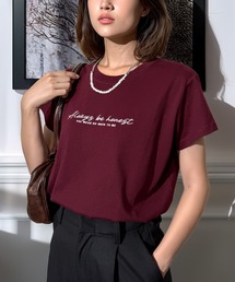 Candlestick（キャンドルスティック）の「レタリング ロゴ刺繍 コンパクトTシャツ（Tシャツ/カットソー）」