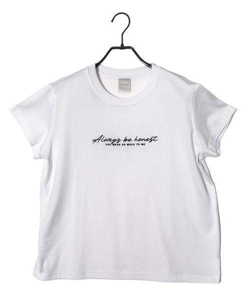 Candlestick(キャンドルスティック)の「レタリング ロゴ刺繍 コンパクトTシャツ(Tシャツ/カットソー・レディース・バーガンディー/ホワイト/ブラック/スミクロ・FREE)」の15枚目の写真