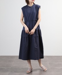 Anna Nicola ウエストシャーリング切り替えワンピース