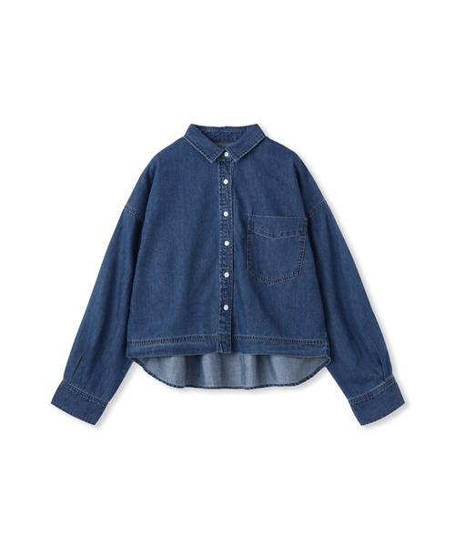 MAYSON GREY(メイソングレイ)の「ラウンドヘムデニムクロップドシャツ(シャツ/ブラウス・レディース・ブルー/ネイビー・M)」の18枚目の写真